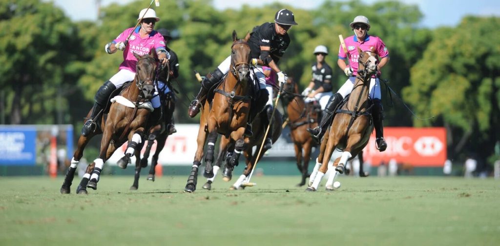 jugadores de polo en la cancha